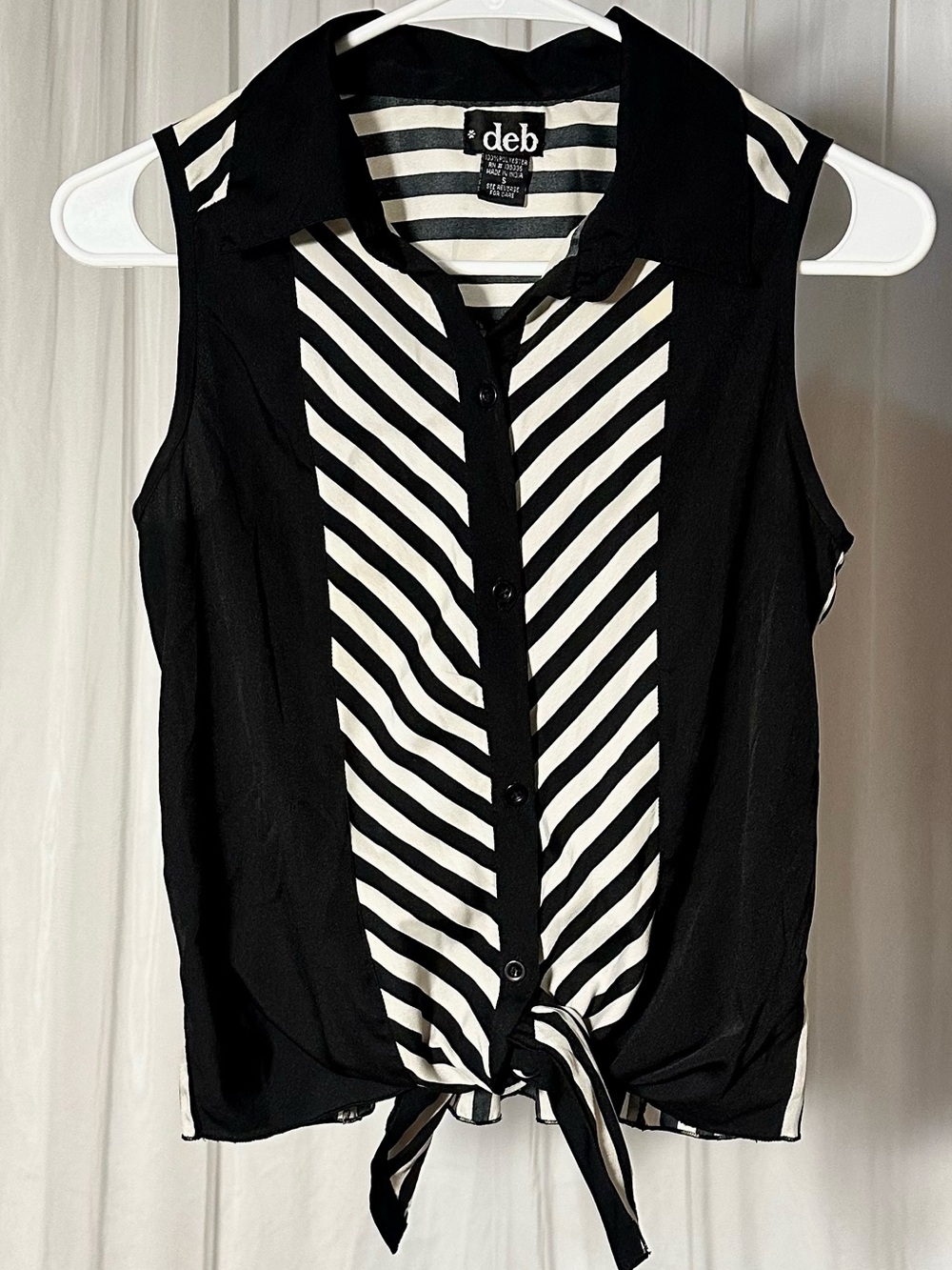 Vintage Y2K Deb Shops Striped Button Down Shirt - Size S